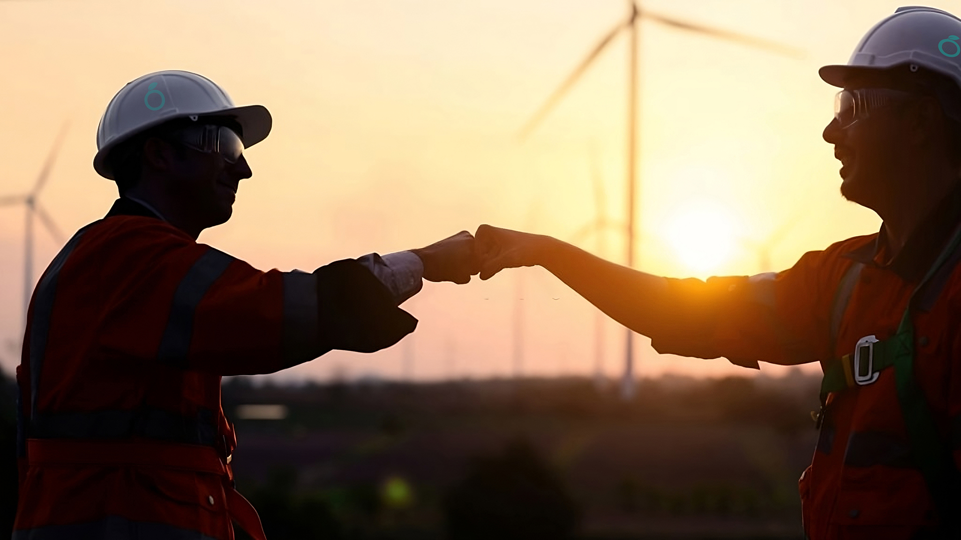Equipo profesional celebra éxito en proyecto Energías renovables. Tecnología innovación ambiental